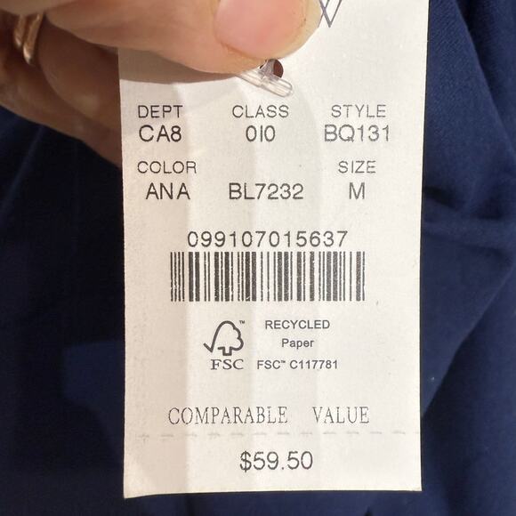 J. Crew Navy Tie Back Blouse Sz M NWT - Picture 7 of 12